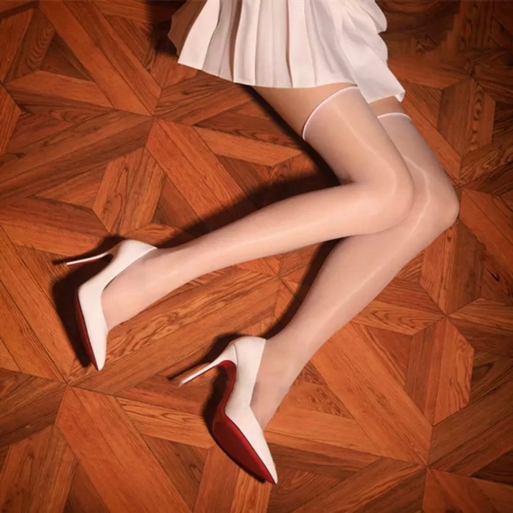 Vintage Oil-Glossy Stockings 1D Ultra Thin Transparent Thigh High Stockings - Picture 5 of 16